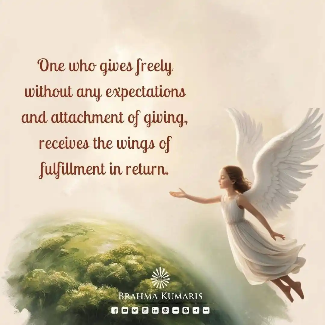 Image from Brahma Kumaris: When giving is done purely for the sake of giving, it brings a profoun...