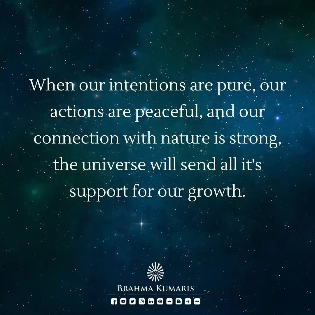 Image from Brahma Kumaris: When we embody pure intentions, peaceful actions, and a deep connectio...