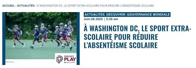Image from Decideurs du sport PB: À Washington DC, le sport extra-scolaire pour réduire l’absentéisme sc...