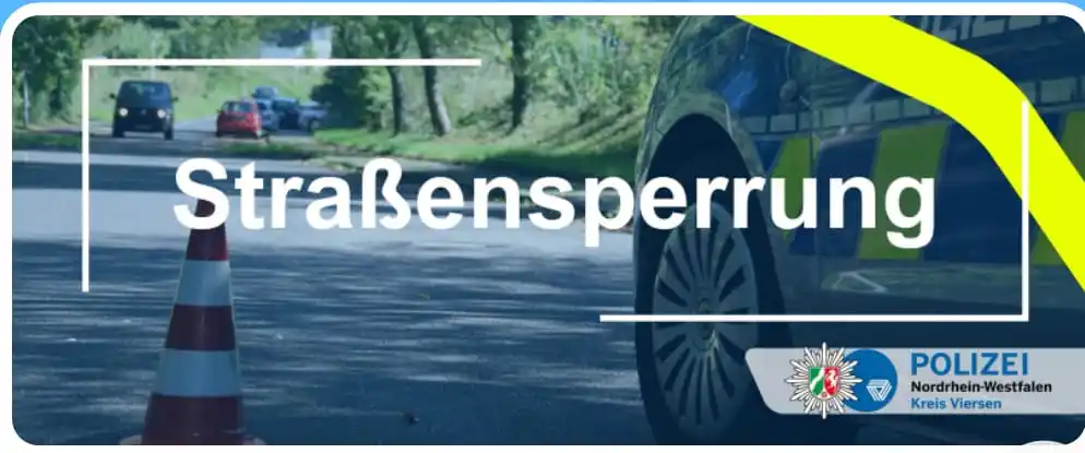 Image from Polizei NRW Viersen: *Aktualisierung: Der Einsatz ist abgeschlossen und die Straße wieder f...