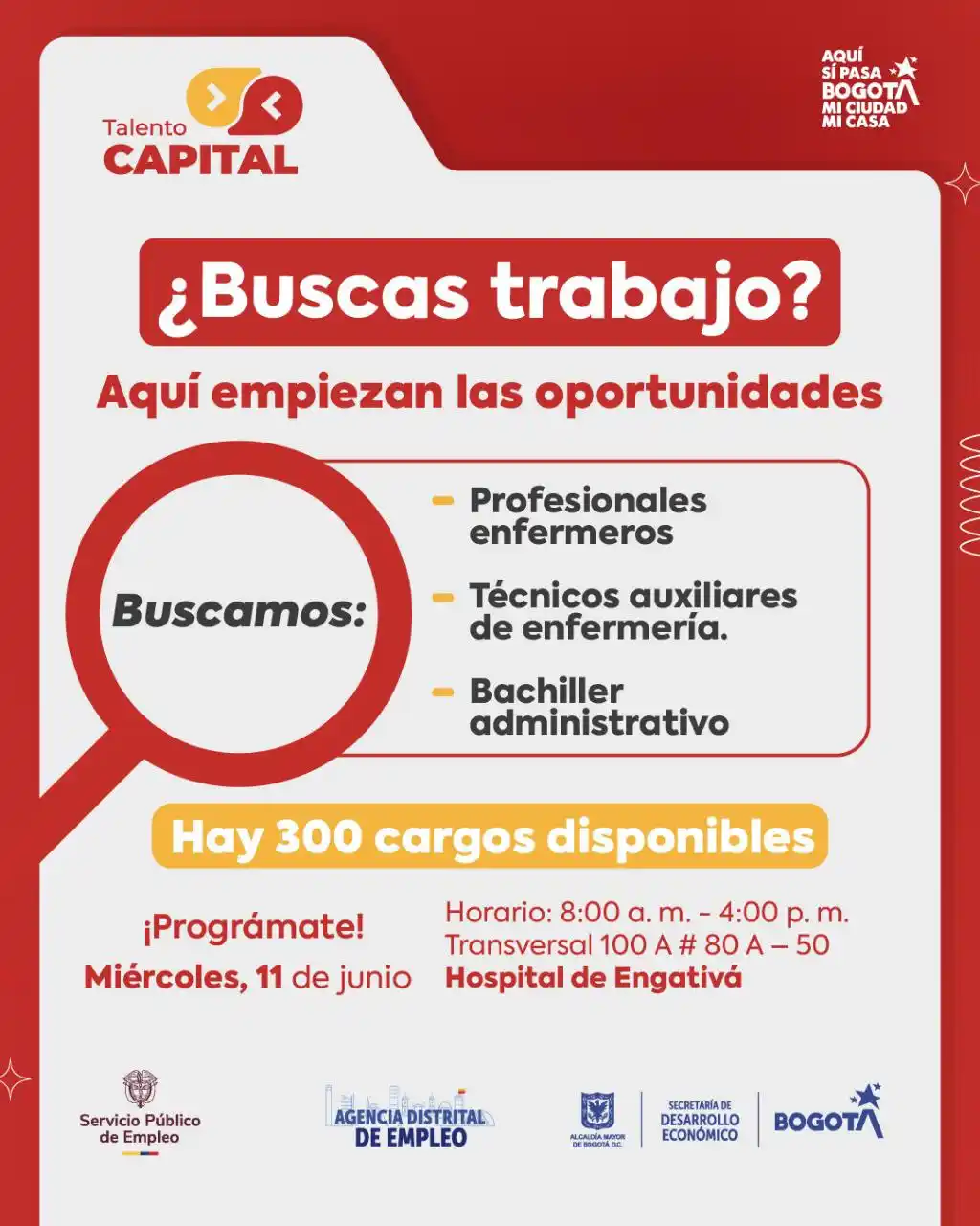 Image from Empleo en Bogotá: 🏥 ¡Atención! Mañana tenemos convocatoria presencial con Subred Norte....