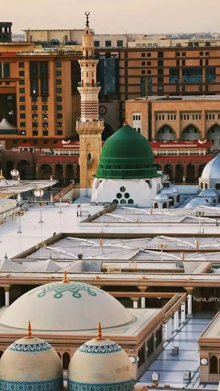 Image from Raza Academy: _Chala hu ek mujrim ki tarah mai jaanib e Taiba_ _Nazar sharminda shar...