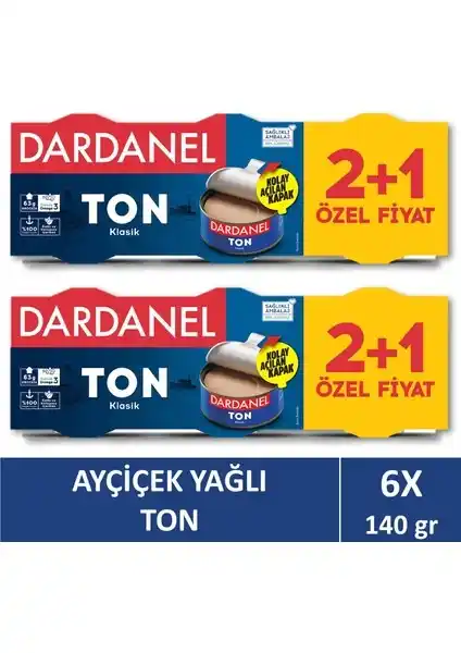 Image from OnuAl: Sıcak Fırsatlar: Dardanel Ayçiçek Yağlı Ton Balığı 3X140 Gr X 2 Paket  🏷️ 390 TL (2 Ad...