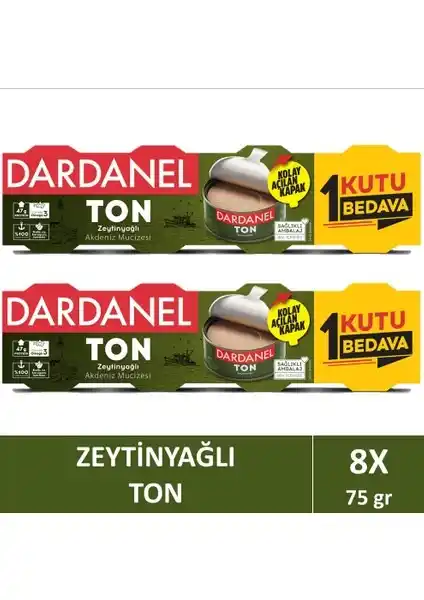 Image from OnuAl: Sıcak Fırsatlar: Dardanel Zeytinyağlı Ton Balığı 4X75 Gr X2 Adet  🏷️ 342 TL (2 Adet Al...