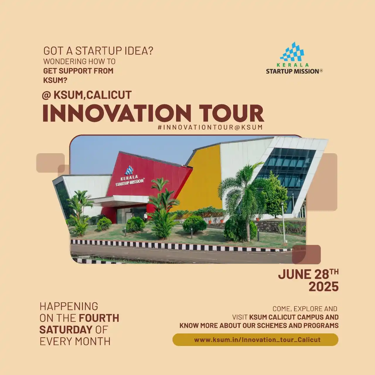 Image from Innovation and Entrepreneurship Development Centre | Kerala Startup Mission: Join us for the Innovation Tour at KSUM Calicut! This tour offers you ...