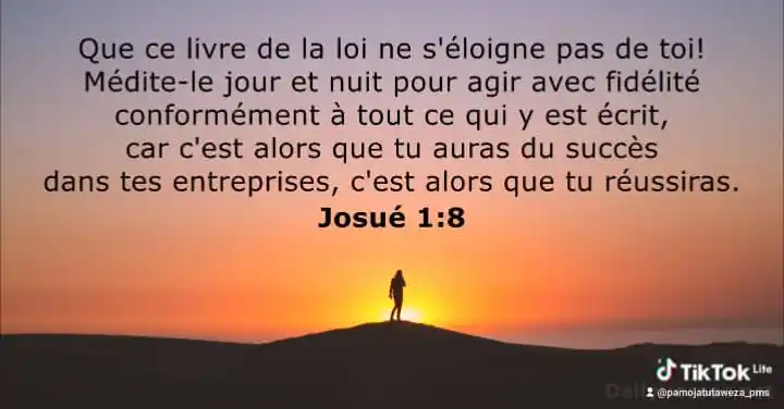 Image from Pamoja Mapendano Serge PMS: *Josué 1:8* est un verset fondamental pour la réussite dans la vie spi...