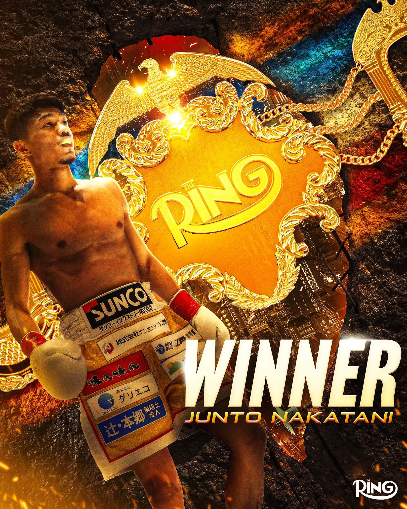 Image from Ring Magazine: ‼️ Junto Nakatani STOPS Ryosuke Nishida to unify the Ring, WBC and IBF...