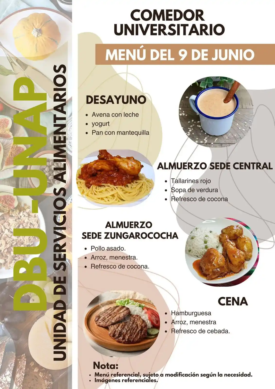 Image from unapiquitos.edu.pe: 🟢🟡🟠 La Unidad de Servicios Alimentarios, informa el servicio de men...
