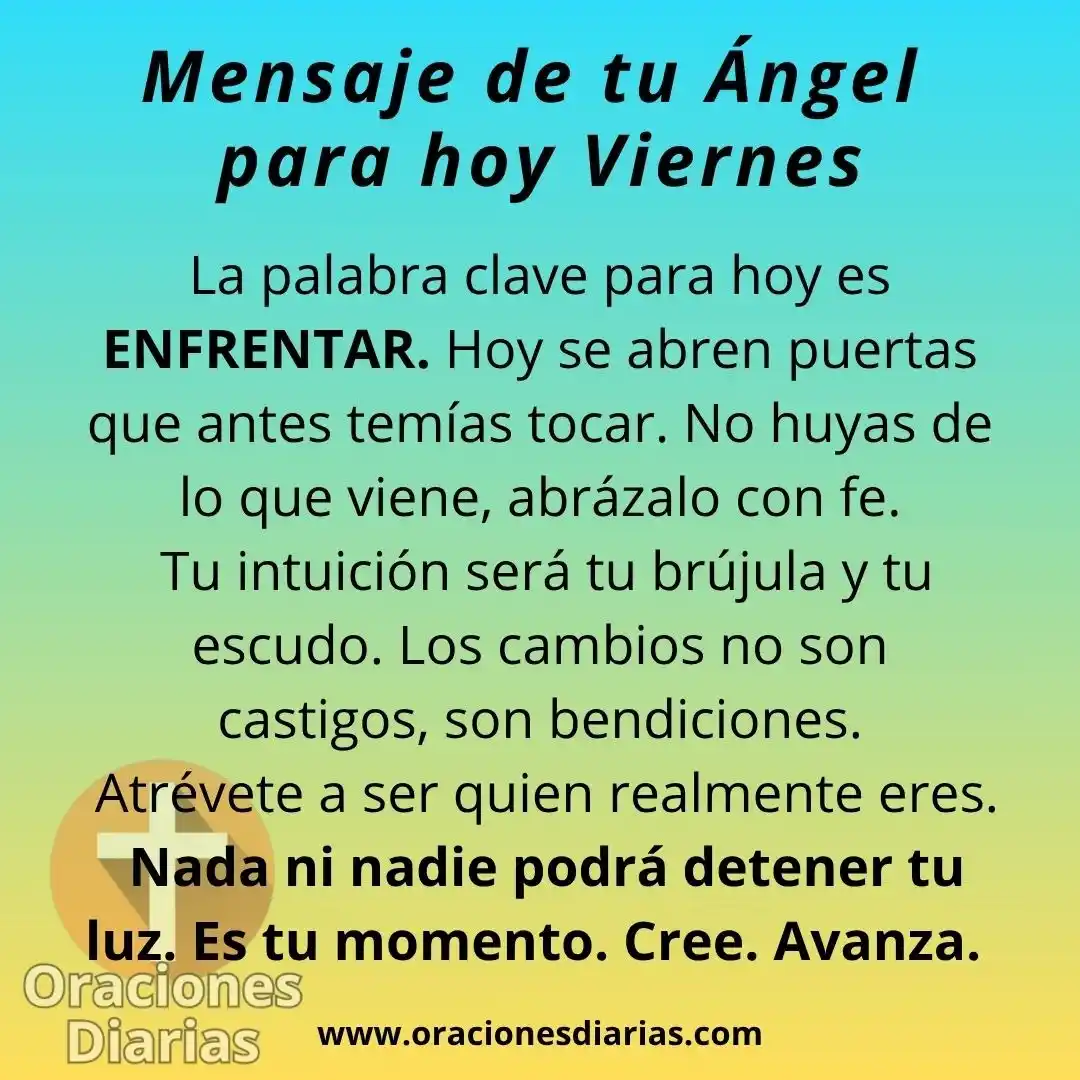 Image from Oraciones Diarias: Mensaje de tu Ángel para hoy viernes Si tienes pareja este será un ex...
