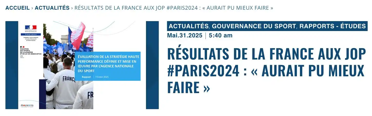 Image from Decideurs du sport PB: Résultats de la France aux JOP <a class="text-blue-500 hover:underline...