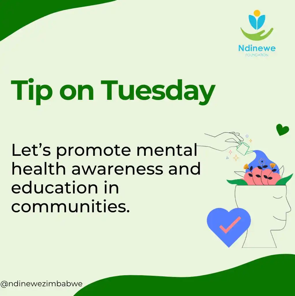 Image from Ndinewe Foundation: Tip on Tuesday 💚Mental health awareness and education helps reduce ...