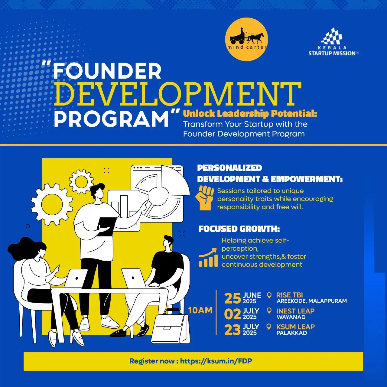Image from Innovation and Entrepreneurship Development Centre | Kerala Startup Mission: Unlock your leadership potential! Join the "Founder Development Progra...