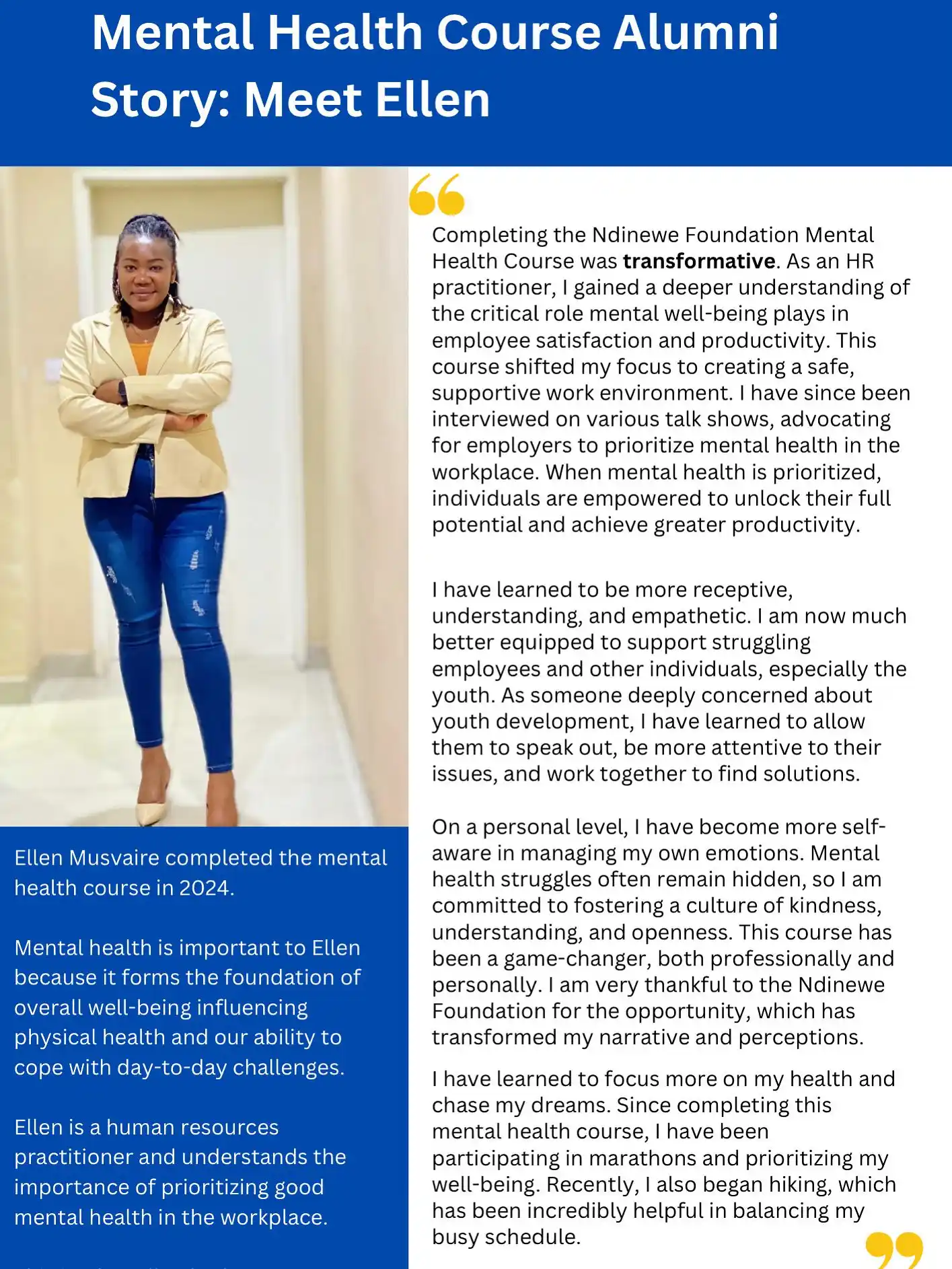 Image from Ndinewe Foundation: We have officially started our Mental Health Course countdown 🎉🎉🎉🎉...