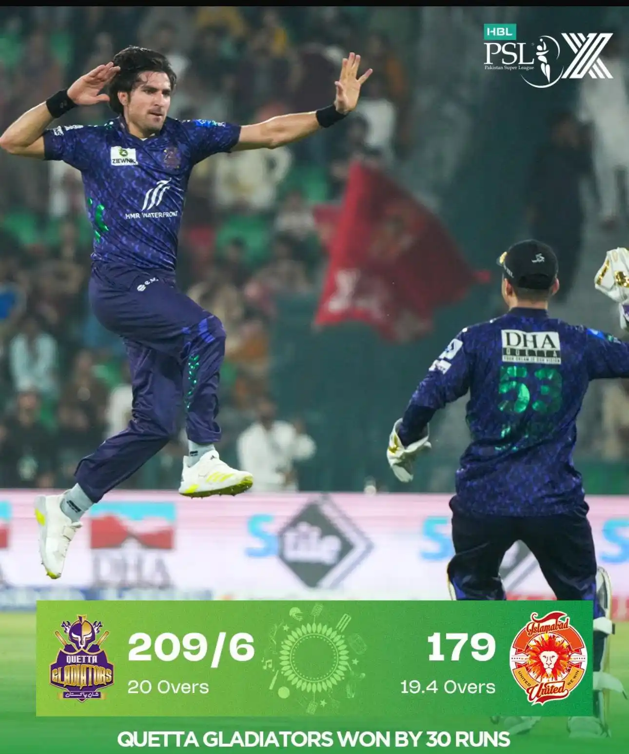 Image from Waqas Maqsood: And that’s the match! A dominant day from the Gladiators, with batter...