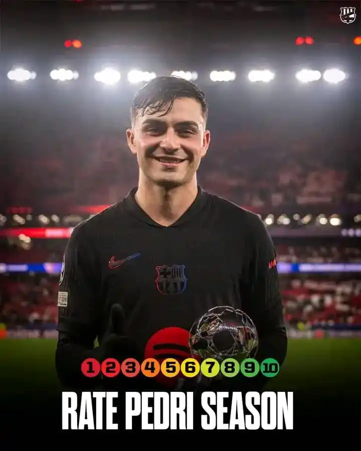 Image from BARÇA CH BLUAGRAÑA 🇪🇦🇪🇦: 🔵🔴 Player Ratings – Day 8 Today, it’s time to rate Pedri! 🎩 A maes...