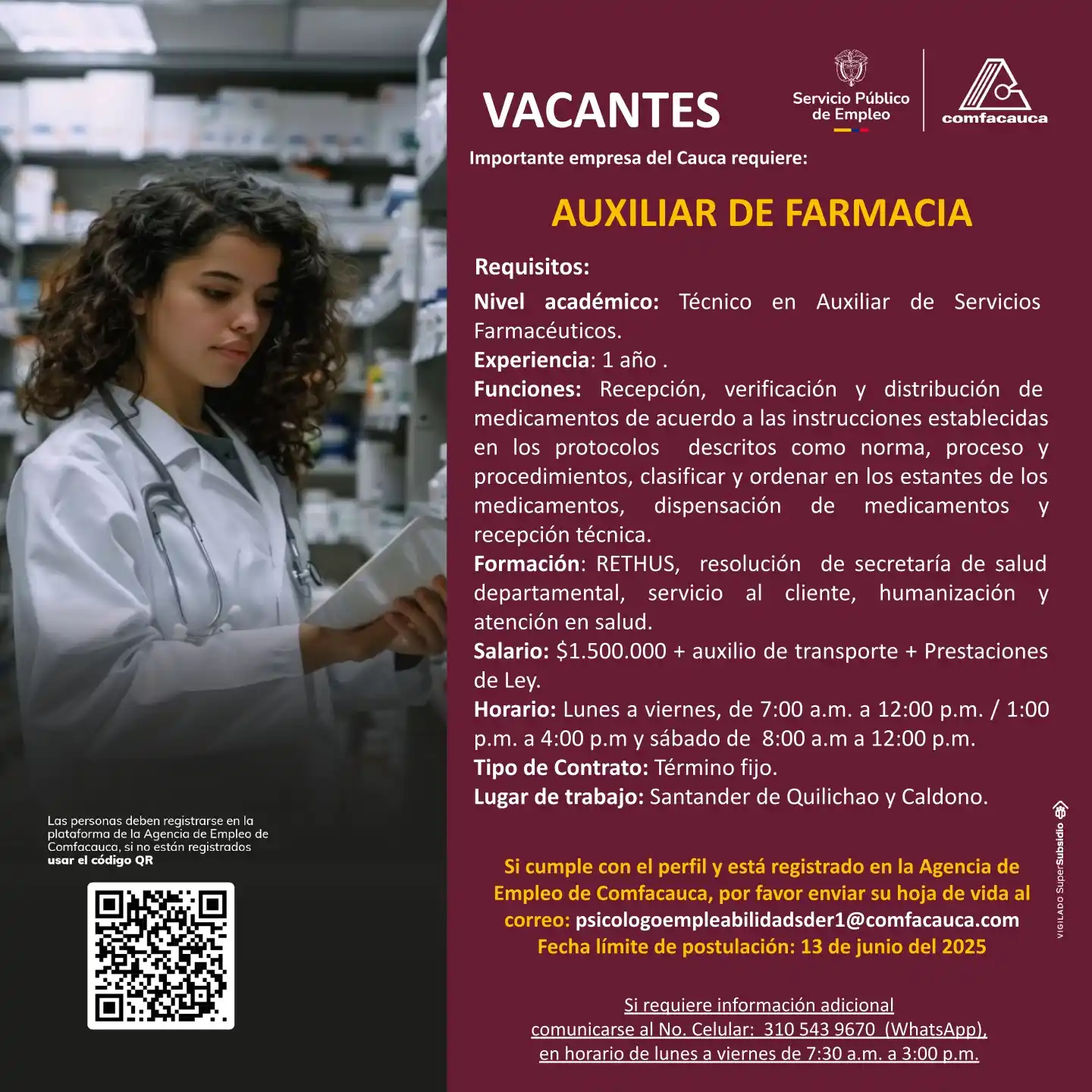 Agencia de Empleo Comfacauca post