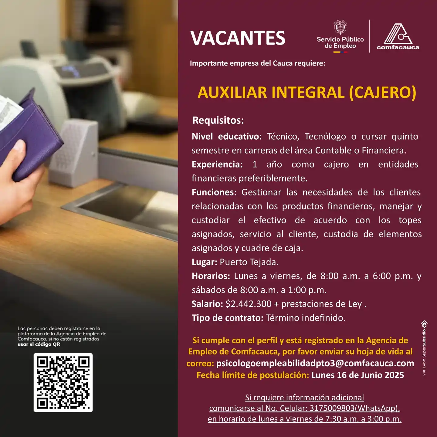 Agencia de Empleo Comfacauca post