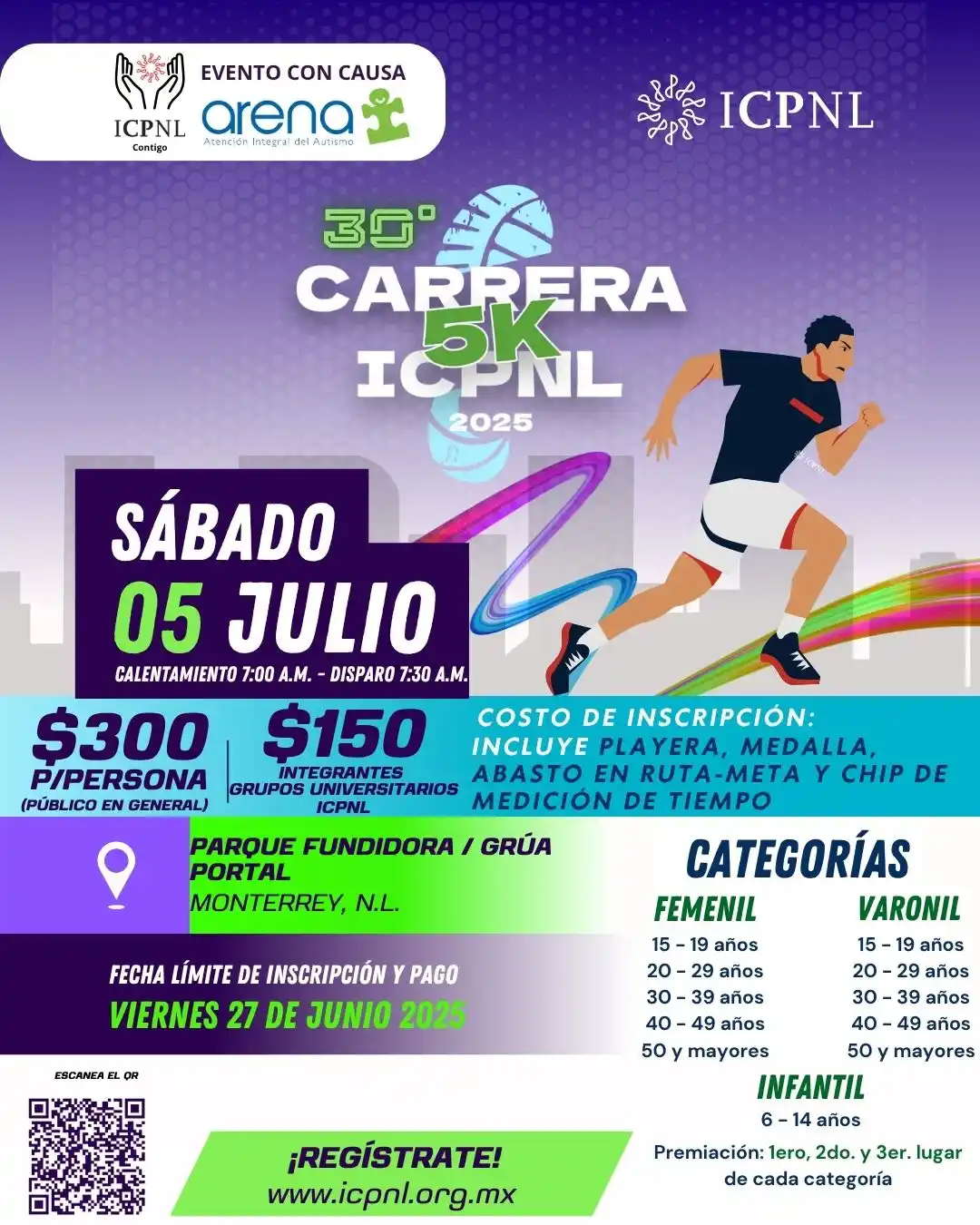 Image from ICPNL: 👟🏃🏻30° CARRERA 5K - Evento con Causa 🗓️ 05 JULIO 2025 Parque Fun...