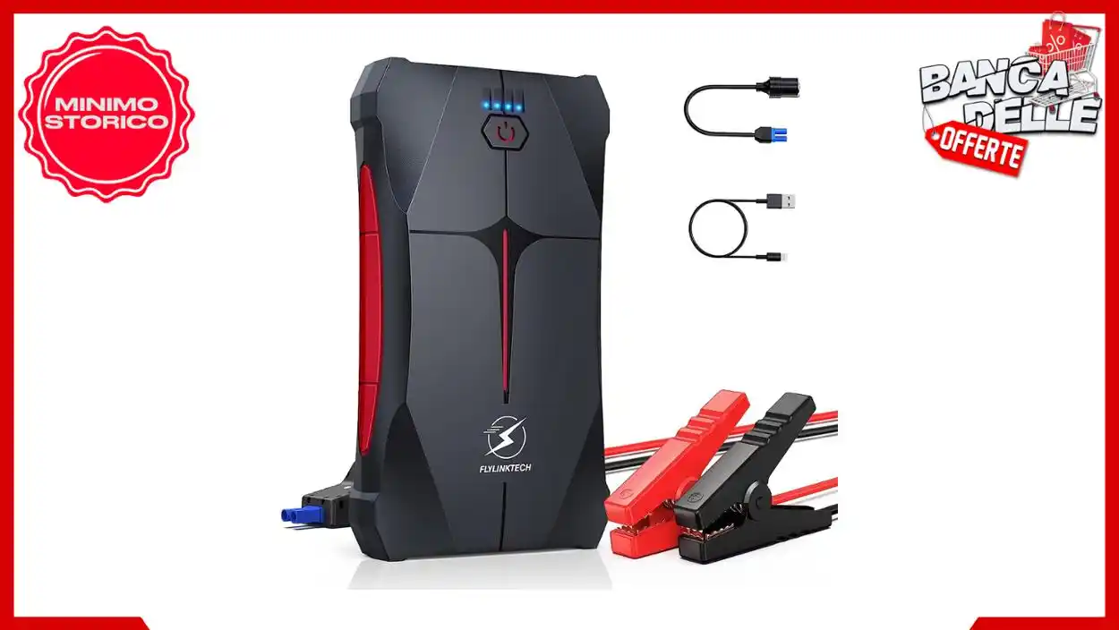 Image from Banca delle Offerte: *🚗 Avviatore Batteria Auto, FLYLINKTECH 3000A 13200mAh Avviatore di E...