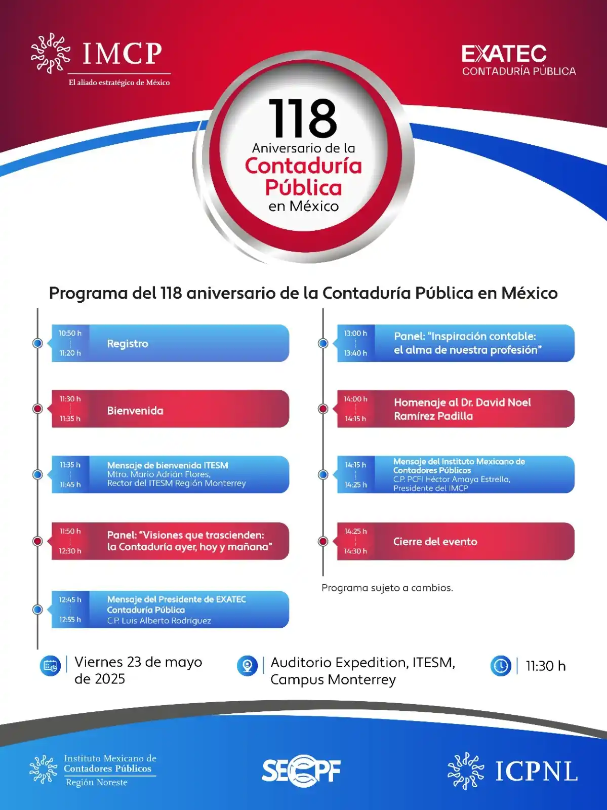 Image from ICPNL: *Celebremos el 118 aniversario de la Contaduría Pública en México* 🗓...