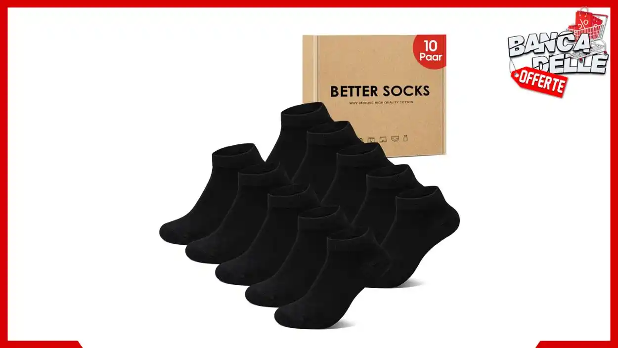 Image from Banca delle Offerte: *😱 CHE PREZZO FOLLE 😱* *👟 IceReco 10 Paia Calze Corte Uomo Cotone ...