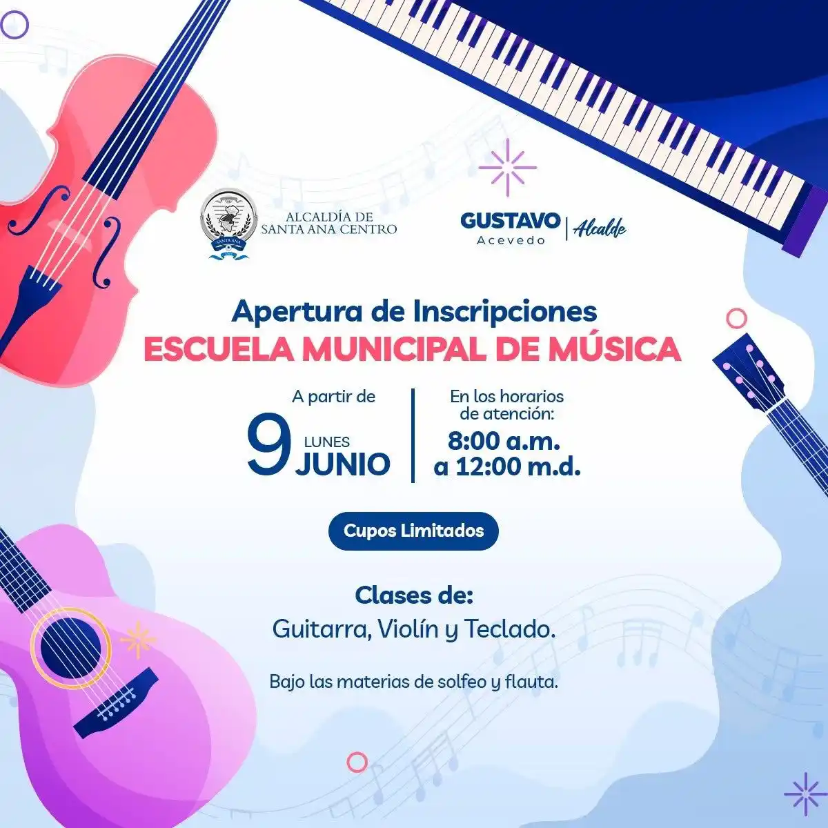 Image from Santa Ana: ¡HEEEEEEEY! 😮📣 Las inscripciones para la Escuela Municipal de Músic...