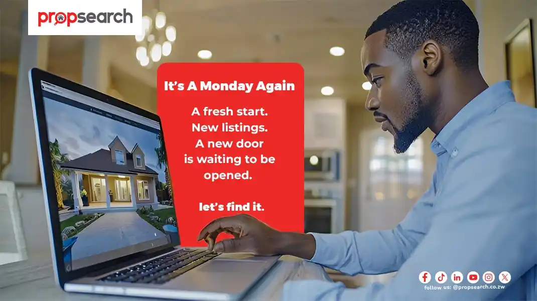 Image from propsearch.co.zw - Search Powered by Professionals: *It’s a Monday again…* _*Time to hit the ground running! 🔍🏡 Whether...