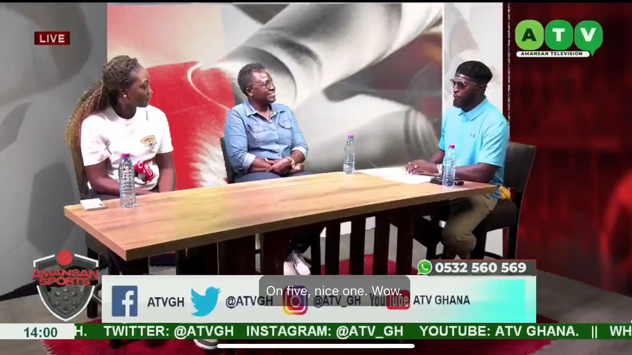 Image from Auroras Football Club: 📺 LIVE on ATV  Coach Mercy, alongside players Rosina Agblewornu, Mary...