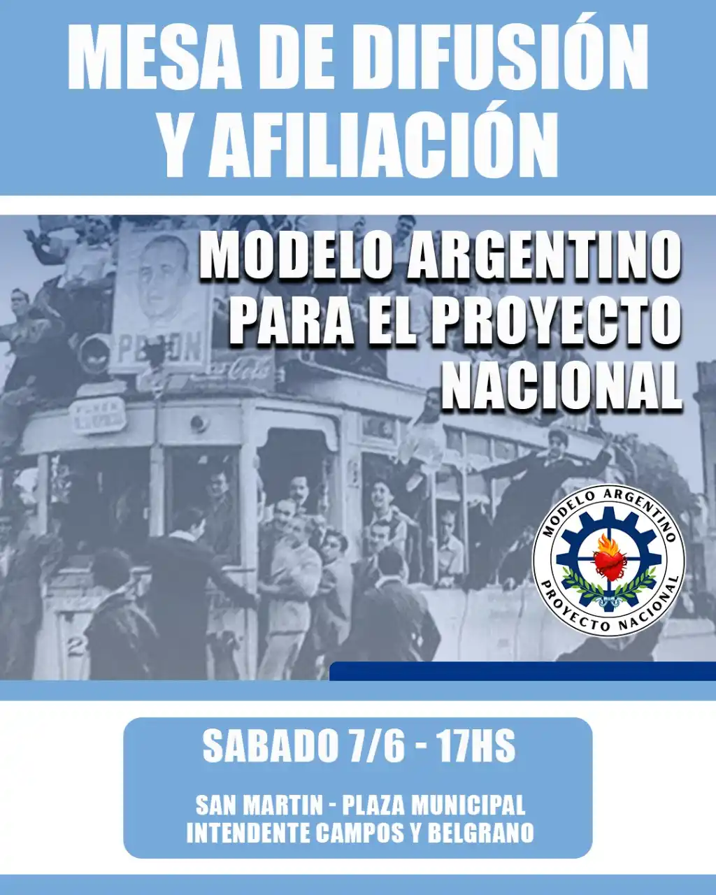 Image from Movimiento de Liberación Nacional #RealismoHeroico: Mesa de difusión y afiliación en San Martín❗️ Seguimos como todas las...