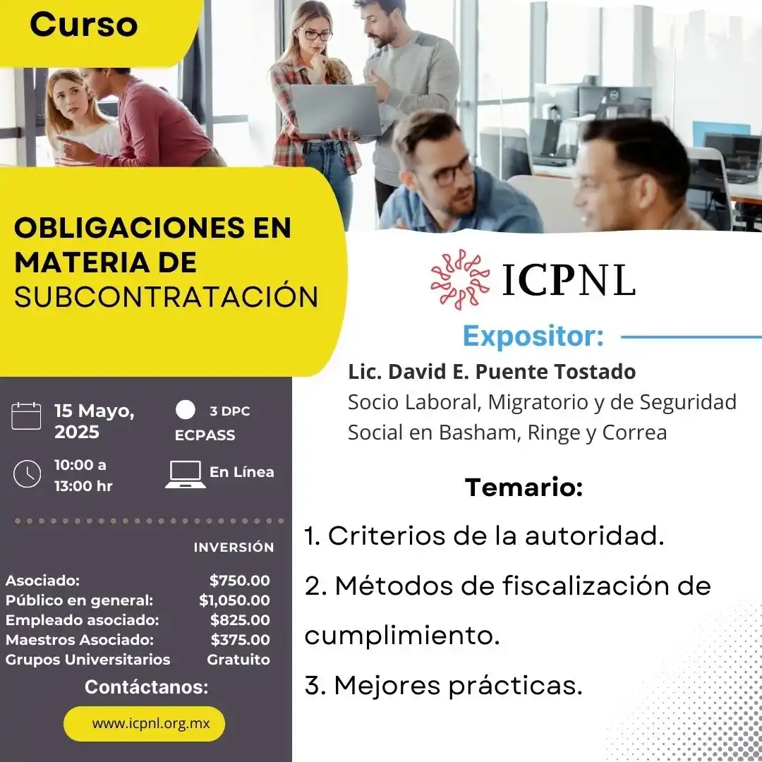 Image from ICPNL: *Otros cursos Mayo 2025* Info: https://www.icpnl.org.mx/event 13 MAY N...