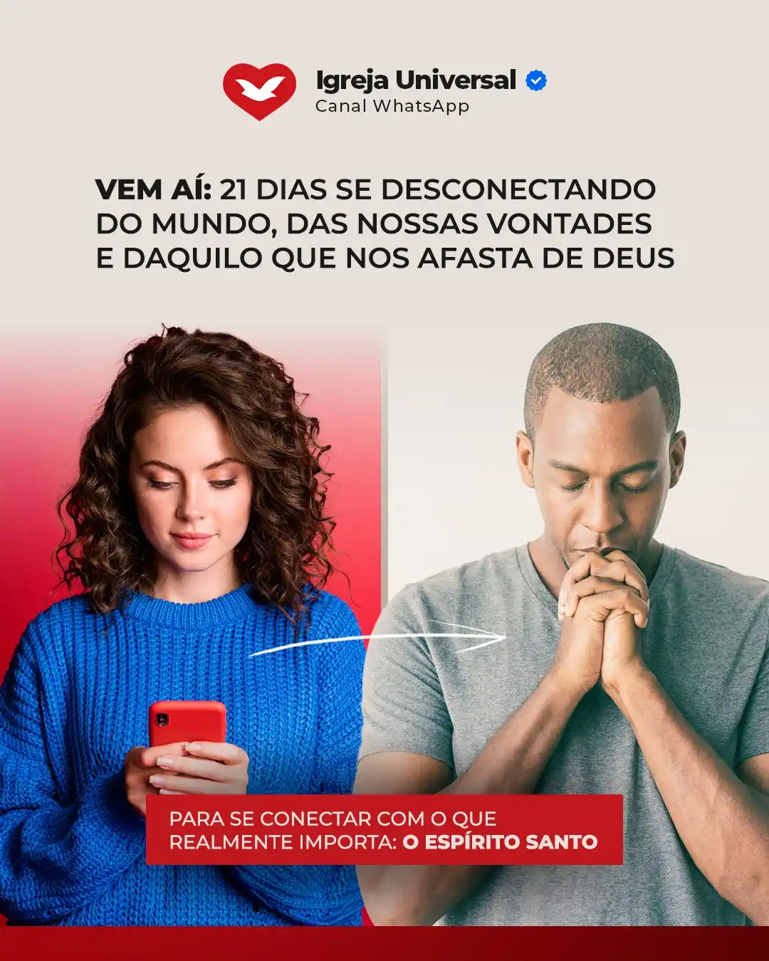 Image from Igreja Universal: Preparados para viver 21 dias desconectando-se das informações secular...