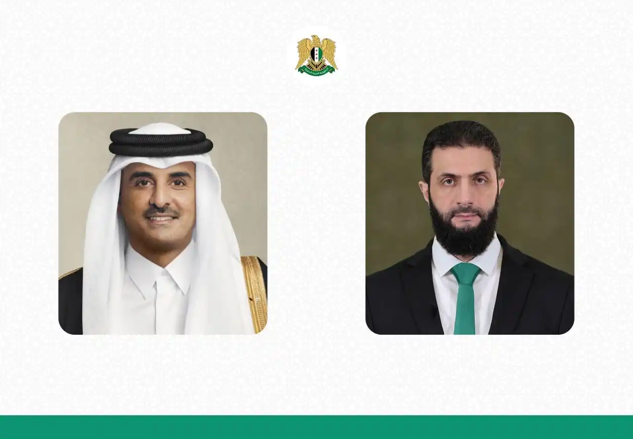 Image from شبكة أخبار سوريا الحرة 🔥: عبر اتصال هاتفي، رئيس الجمهورية العربية السورية، السيد أحمد الشرع، يهن...