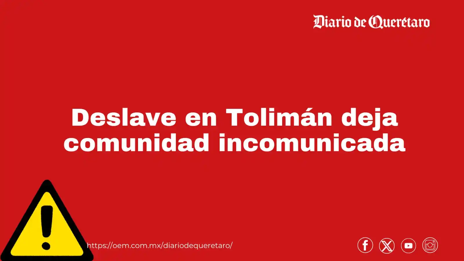 Image from Diario de Querétaro 📰💻📱: ⚠️🚨 *El deslave cubrió por completo el camino comunitario*  Luego de ...