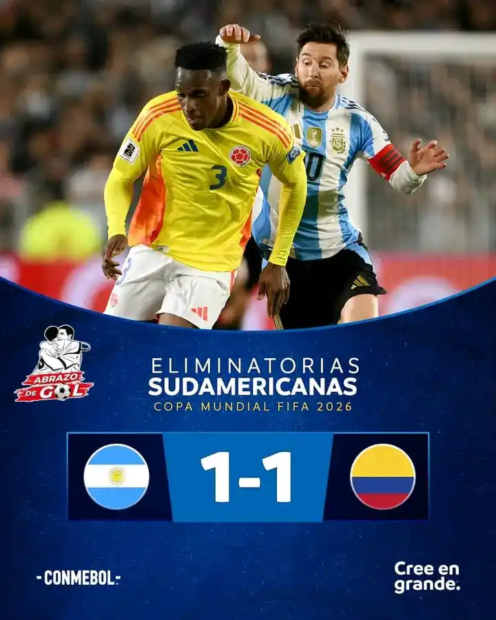 Image from 🏆⚽️ ABRAZO DE GOL 2025 ⚽️🏆: 😱 EMPATE EN EL MÁS MONUMENTAL 🇦🇷 Argentina (ya clasificada) igualó...