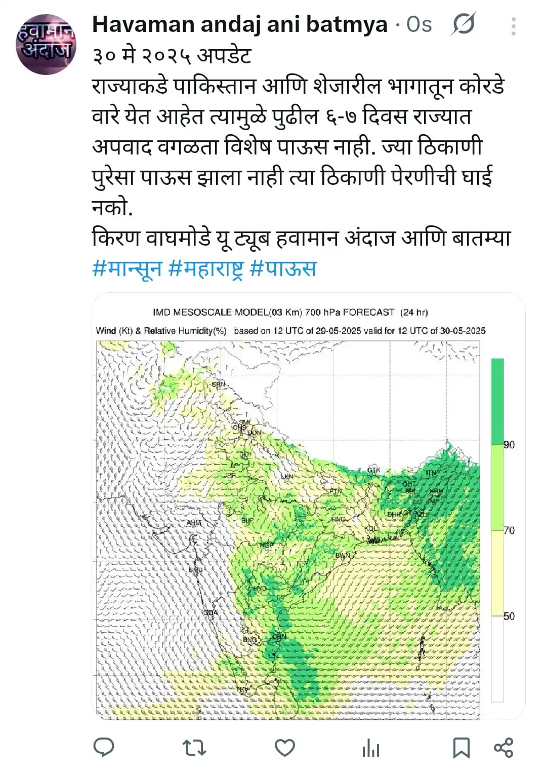 हवामान अंदाज आणि बातम्या post