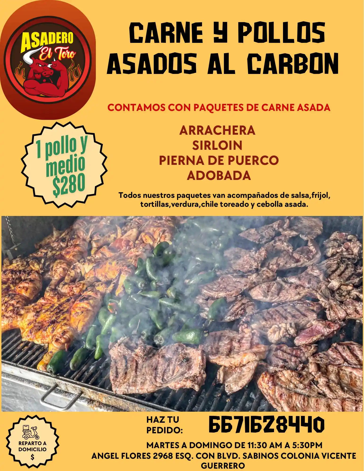 Image from Culichi Town Noticias 🍅: 📣 ¡Asadero El Toro te espera! 🔥🐂 🥩 Carne y Pollos Asados al Carbó...