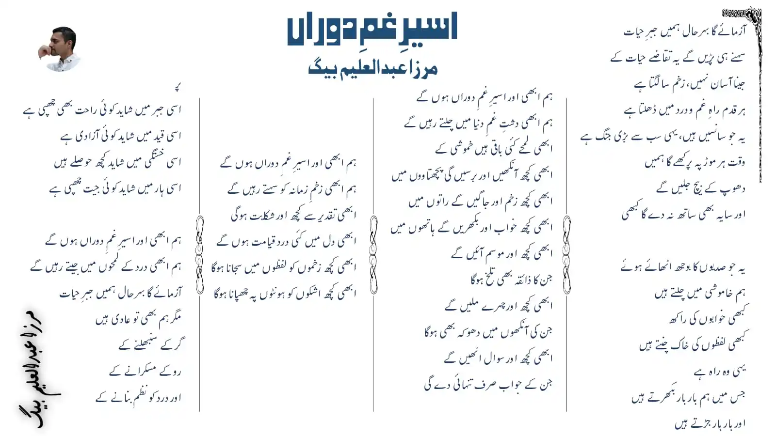 Mirza Abdul Aleem Baig post