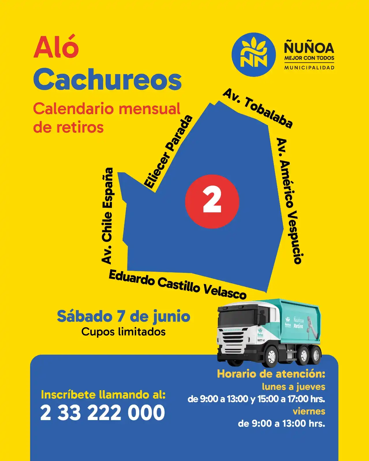 Image from 📢 #ÑuñoaAlDía • Sector 3: 📣 ¡Atención! Tenemos Aló Cachureos para tu sector este sábado 7 de ju...