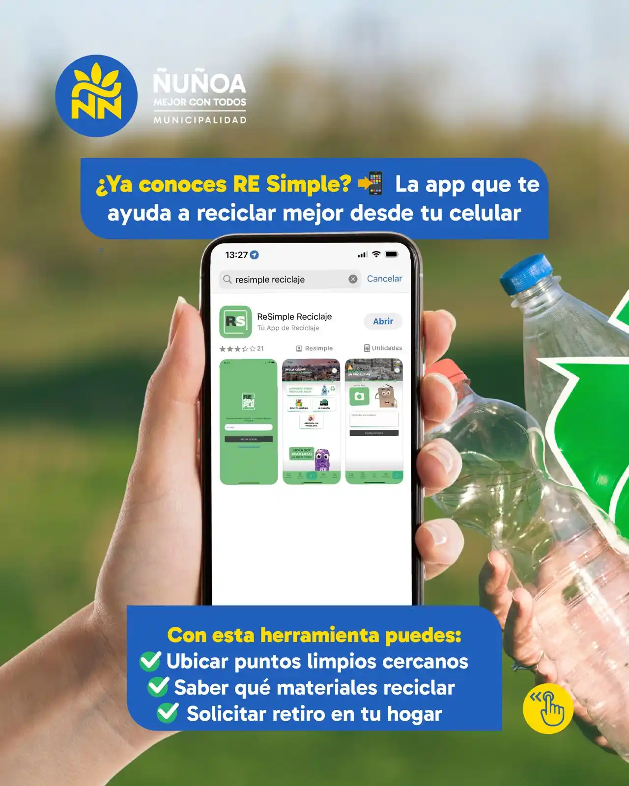 Image from 📢 #ÑuñoaAlDía • Sector 3: ¡Conoce RE Simple, la app que te ayuda a reciclar mejor desde tu celul...
