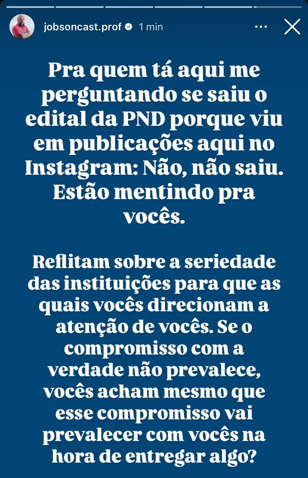 Image from UNIFICA PROFESSORES: Professor Jobson faz críticas a cursos que estão publicando que já sai...