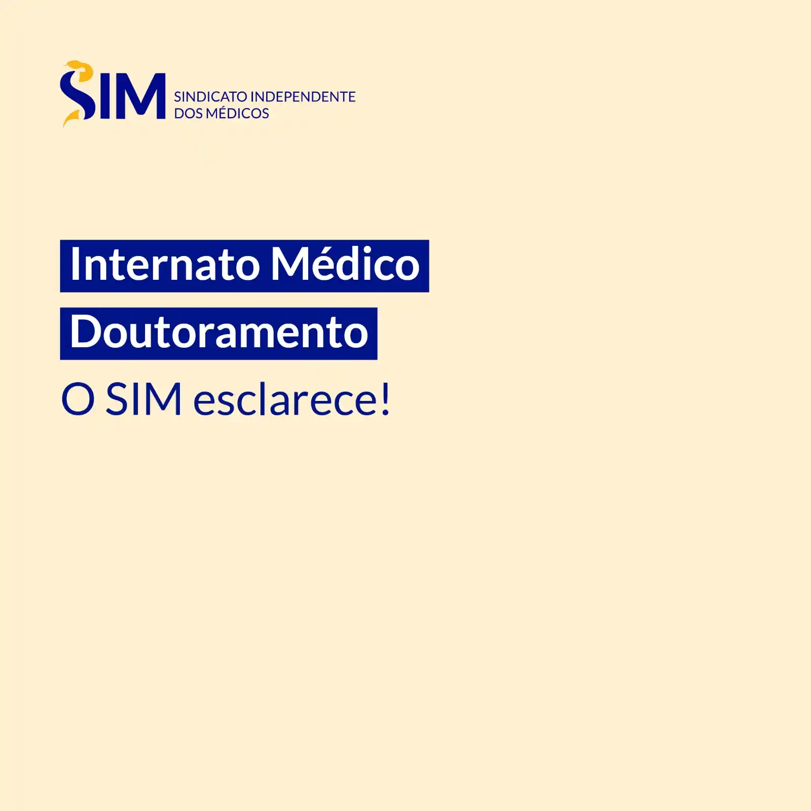 Image from SIM - Sindicato Independente dos Médicos: *Realização de doutoramento durante o Internato Médico: o SIM esclarec...