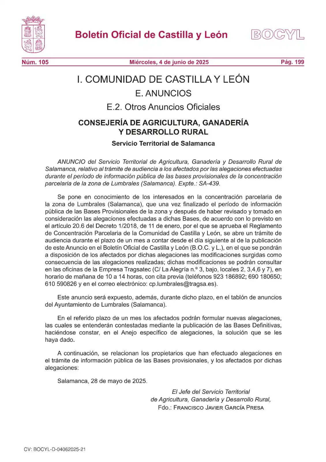 Ayto. de Lumbrales informa: post