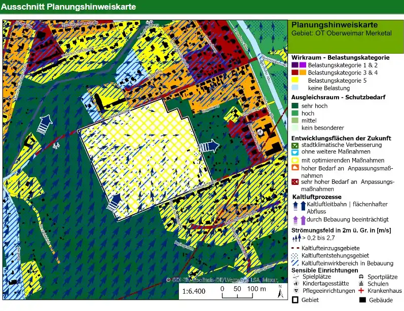Image from Oberweimar-Ehringsdorf: Die *Stadtklimaanalyse Weimar* mit Steckbriefen u.a. zum Merketal und ...