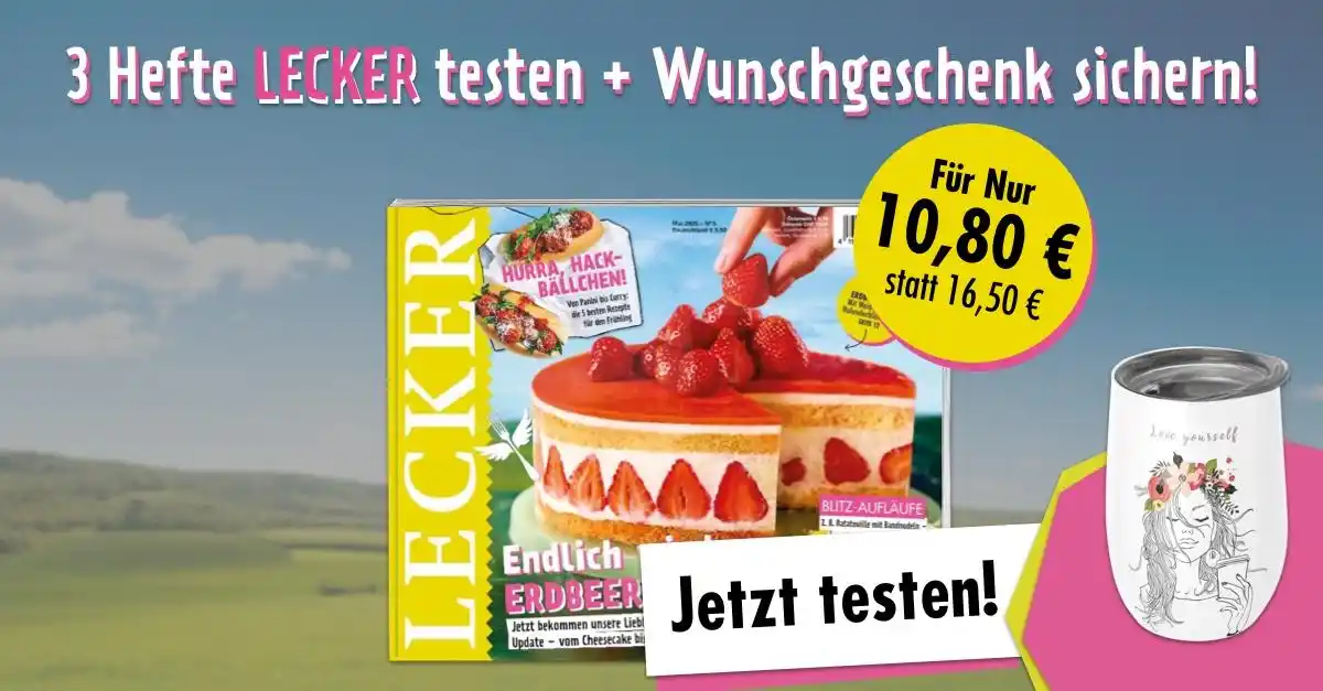 Image from LECKER: 🍓 Erdbeerzeit ist LECKER-Zeit! Teste jetzt 3 Hefte LECKER – randvoll ...