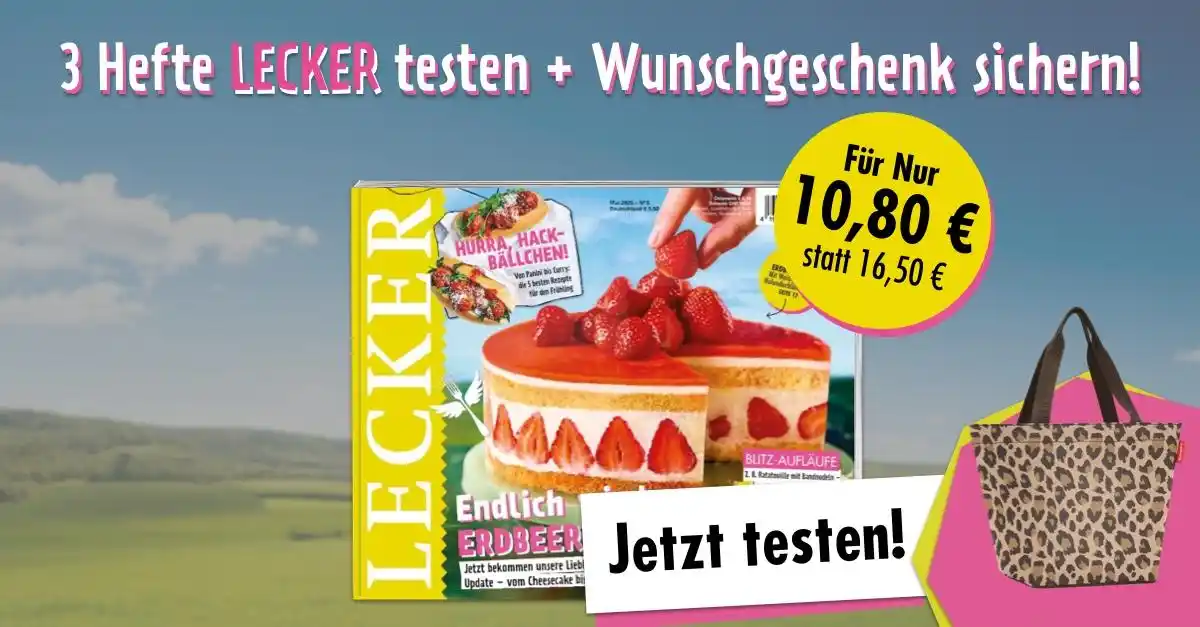 Image from LECKER: 🍓 Erdbeerzeit ist LECKER-Zeit! Teste jetzt 3 Hefte LECKER – randvoll ...