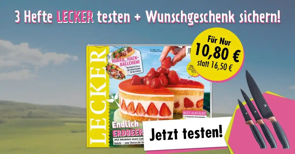 Image from LECKER: 🍓 Erdbeerzeit ist LECKER-Zeit! Teste jetzt 3 Hefte LECKER – randvoll ...