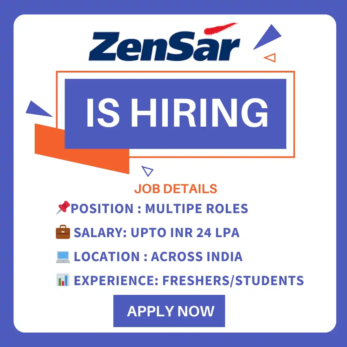 Image from Job Alert : Jobs Update: 🚀 Exciting Career Alert! 🚨 Amazing Job Opportunities @Zensar  💻 Reg...