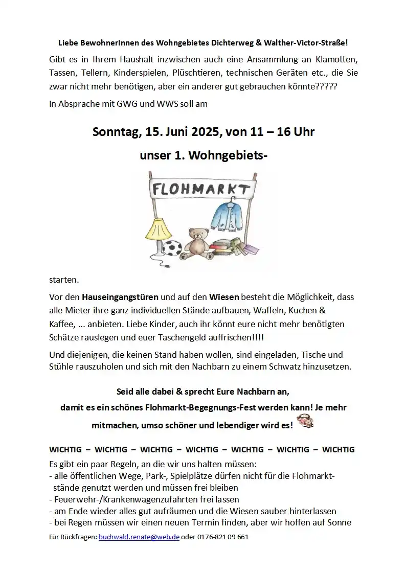 Image from Oberweimar-Ehringsdorf: Info an alle, die im Wohngebiet am Dichterweg/Walther-Victor-Straße wo...