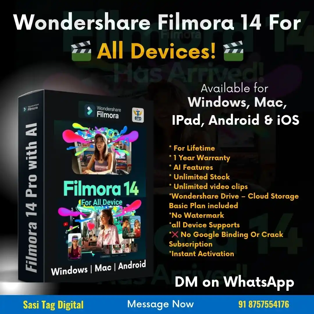 Image from 👍 Be Seller With STD 🌟: *🎬 Key Features of Filmora 14 Pro* * 🎥 AI Video Enhancer – Upscales...