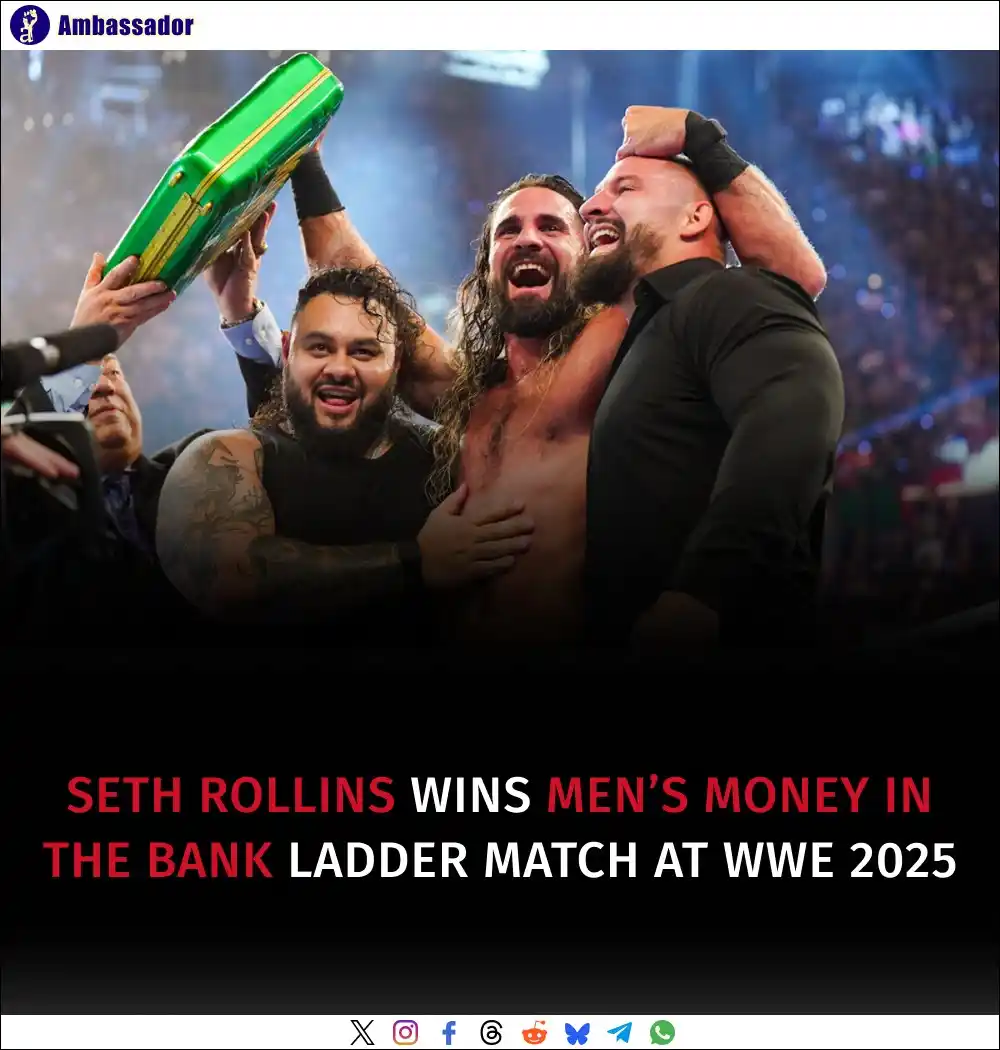Image from Ambassador: Seth Rollins secured the Men’s Money in the Bank contract after a high...